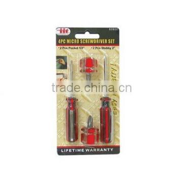 4PC POCKET & STUBBY S/DRIVERS SCREWDRIVER