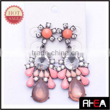 Woman Earring Fashion Crystal Earring Pink Earring