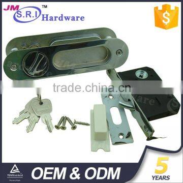 European Style Hotel Oval Zinc Alloy Glass Sliding Door Lock photo-2