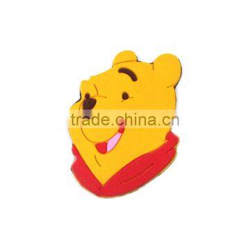 Custom shape logo printed silicone plastic bear shape fridge magnets