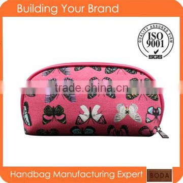 2015 new design wholesale canvas name brand cosmetic bag