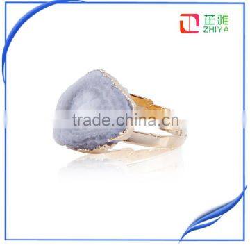 New Design!!Natural Crystal Quartz Druzy Ring Natural Gemstone Ring photo-3