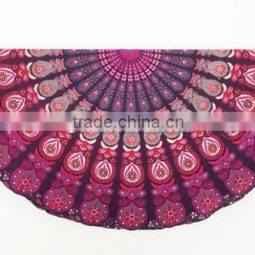 Indian Round Mandala Tapestry Cotton Ethnic Roundie Yoga Mat Boho Beach Blanket Reversible Throw Towel