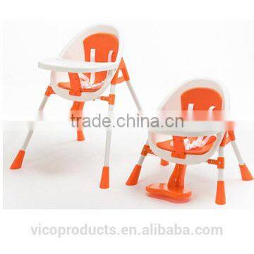 EN14988 safey simple baby folding plastic baby high low chair