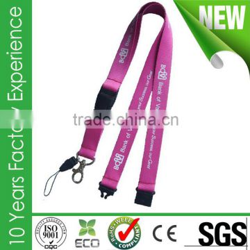 High quality silk printing bank lanyard with 3D logo customize