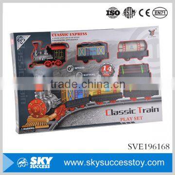 Vivid amusement retro classic locomotive electric toy train sets