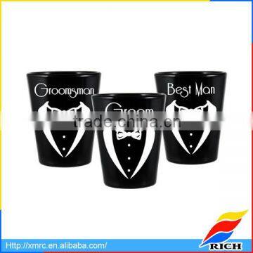 custom printing groom design mini wine shot glass