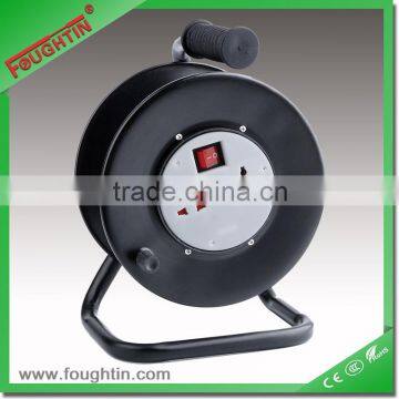 2 way multi socket extension cord metal reel with 25 meters cable and plug power extension socket