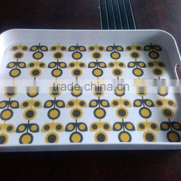 melamine rectangle tray with handles