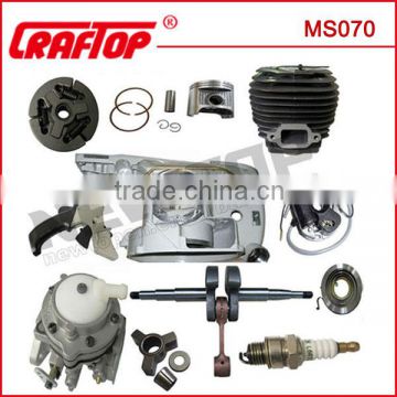 Chain saw parts:Cylinder,Piston,Starter,Guide bar,Chain,Carburetor,Spark plug,Clutch