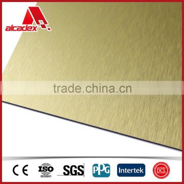 silver/golden brush surface aluminum composite panel