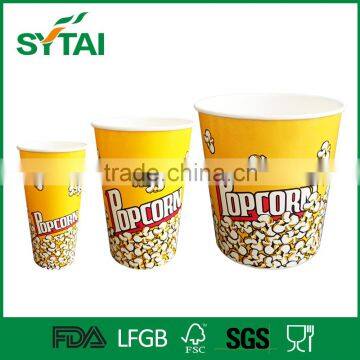 2016 newest custom logo PE paper coated popcorn paper cups