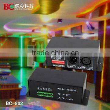 4A 3 Channels DMX-512 Decoder Controller Dimmer for RGB LED Light Strip DC12V-24V