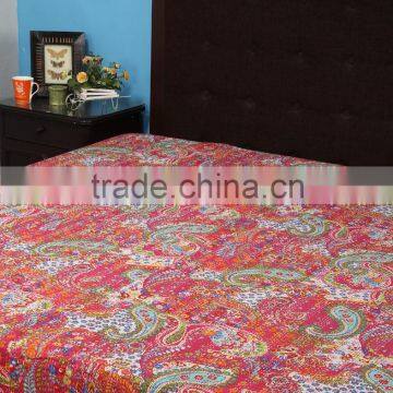 Wholesale Printed Kantha Work Bedspread Indian Handmade Vintage Old Patola Bedspread