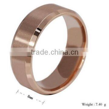 Mens Womens Wedding Bands Classic 8MM Titanium Steel Promise Rings for Him High Polished Rose Gold Comfort Fit Ring photo-2