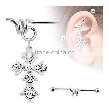 Dangle custom industrial barbell body piercing jewelry