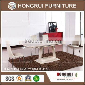 Cheap square glass dining room furniture rectangular wood dining table set from china