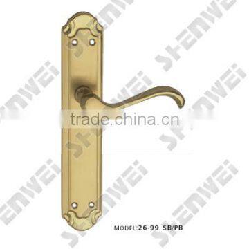 26-99 SB/PB brass door handle on plate