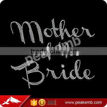 2016 Mother of The Bride motif iron on rhinestone transfer for Clothing