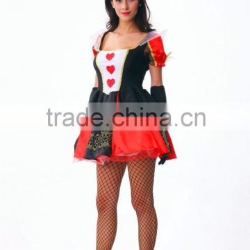 2015 Sexy ladies fancy dress Halloween Carnival queen of hearts costume