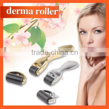 golden/ sliver derma roller replacement heads 600/1200 pins stainless micro dermaroller DRS metal derma roller price with OEM