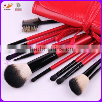 10-piece Makeup/Cosmetic Brush Set ,Makeup Kits with Red Wooden Handl and Comsetic Bag, OEM and ODM are Available