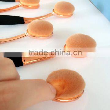 2017 Hot Sale 10pcs Cosmetic Brush Foundation Oval Makeup Brush Set photo-3