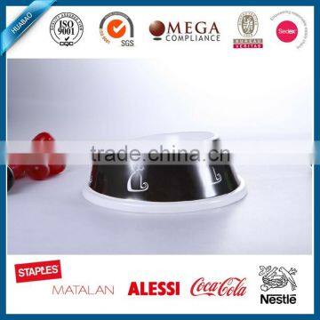 Superior quality stainless steel 18/8 pet bowl with melamine base, single dog feeder