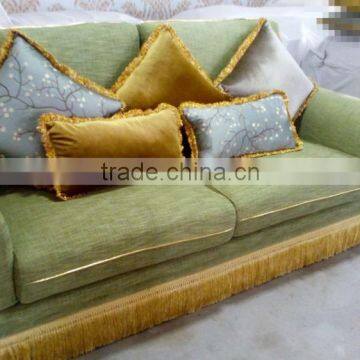Elegant Green Upholstery Sofa, Classic Wooden Three Seater Sofa Couch, Comfort Living Room Chesterfield Sofa photo-2