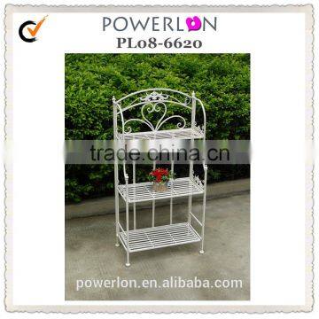 Vintage 3-tier Wrought iron wall shelf unit for outdoor