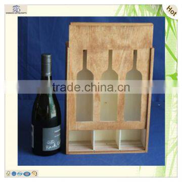 Classical Laser Engraving Pattern Drawer Wooden Wine Box photo-2