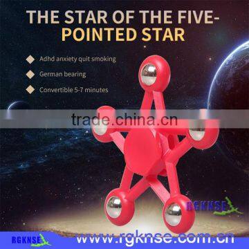 Factory Price Wholesale Five-pointed Star Shape Spinner Toy Fidget Spinner Plastic Hand Spinner With Glass Balls photo-2