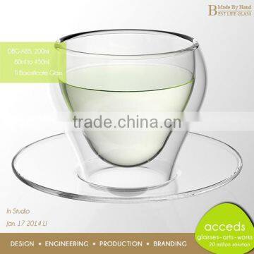 Tableware Producer Double Wall Heat Resistant Espresso Coffee Glass Cup photo-3