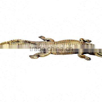 BRONZE METAL CROCODILE STATUE FOR HOME & GARDEN DECORATION