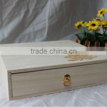 Wooden gift box with padlock for crafts