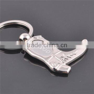 Customized high quality stainless steel high-heeled shoes keychains factory