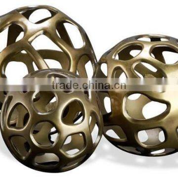 brass antique round ball sculpture