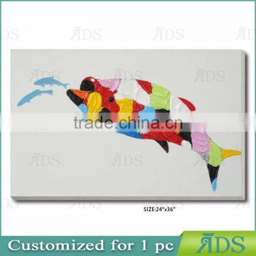 Handmade Contermporary Abstract Tropical Fish Painting photo-4