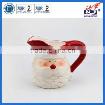 Vintage Santa Head Water Pitcher Santa Claus Face Ceramic Pitcher Christmas Holiday Collectible Home Decor