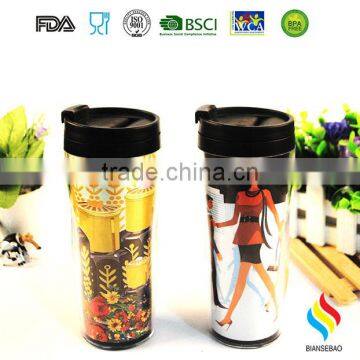 Aibaba Com 350ml Starbuckers Double Wall Hard Plastic Tumbler Cup photo-3
