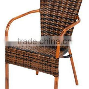 Faux Rattan Aluminum Chair, faux stackable rattan bamboo chair ----Europe hot selling