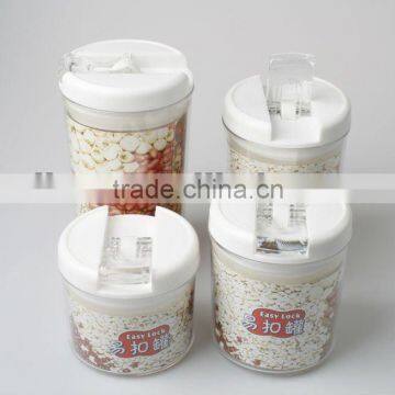 4PC Plastic Round Coffee Tea Sugar Canister Set