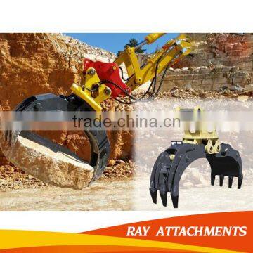 Excavator hydraulic wood grapple rotary grapple