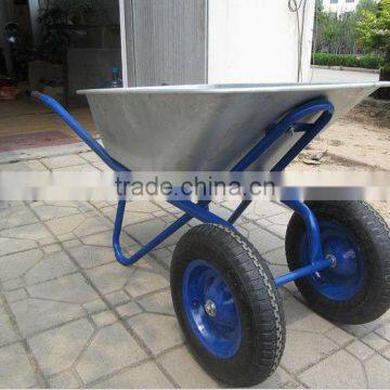 100L double wheel galvanized wheelbarrows