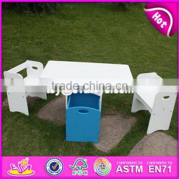 2017 New Design Home / School / Kindergarten White Wooden Toddler Activity Table With Storage Box W08G193 photo-3