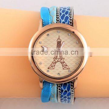 2017 Round Big Dial Eiffel Tower Watches With Diamonds Women Decoration Watch photo-3