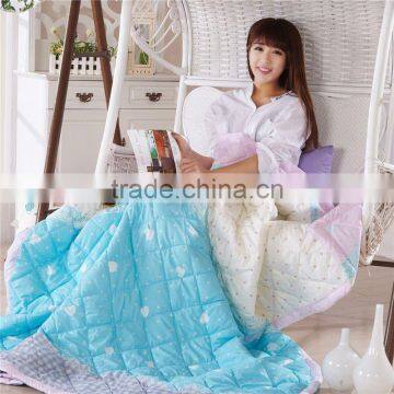 100% Polyester Summer Comforter/blanket/quilt/duvet for Summer&winter King Queen Twin Size Bedding&blue Pink White photo-2
