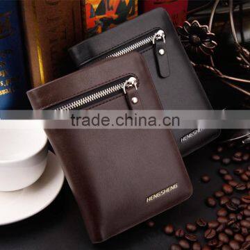 2015 new designs men's wallet with zipper