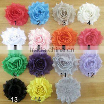 chiffon shabby flower clip kids hair accessories