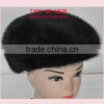 Mink fur cabbie cap